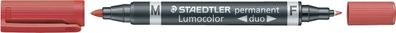 Staedtler® 348-2 Permanentmarker Lumocolor® duo - nachfüllbar, 0,6 mm und 1,5 mm, rot