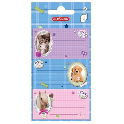 Herlitz 10917326 Buchetiketten Pretty Pets 78 x 42 mm