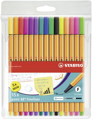 Stabilo® 8815-1 Fineliner point 88® Etui, mit 15 Stiften