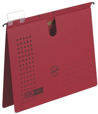 Elba 100552110 Hängehefter chic Ultimate® - Karton (RC), 240 g/ qm, A4, rot, 5 Stück