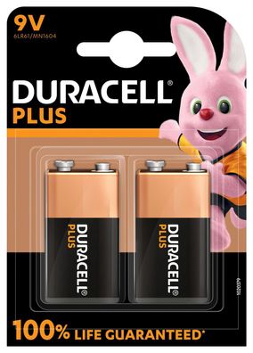 Duracell 105416 2 Duracell Batterien PLUS E-Block 9,0 V
