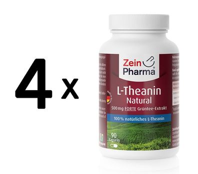 4 x L-Theanin Natural Forte, 500mg - 90 caps