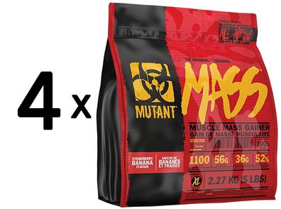 4 x Mutant Mass, Strawberry Banana - 2270g