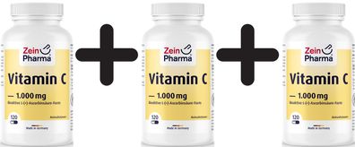 3 x Vitamin C, 1000mg - 120 caps