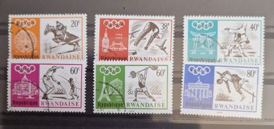Ruanda - MiNr. 282 - 287 - Olympische Sommerspiele, Mexiko (II)