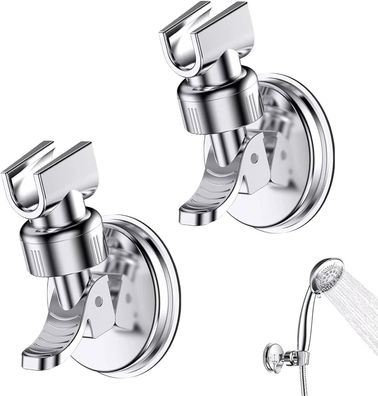 360Â°drehbarer Duschhalter abnehmbarer verstellbarer kein Bohren erforderlich (Silber