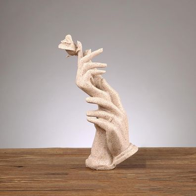 Rose in Händen: Kreative Hochzeits- und Valentinstagsgeschenk-Statue, Harzfigur
