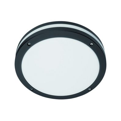 SG Leuchten LED-Sensorleuchte EVJE 12W 3000K 1180lm sw Konv IP65 BWM Ø320x85mm 644821