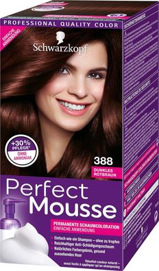 Schwarzkopf Perfect Mousse Permanente Schaumcoloration, 388 Dunkles Rotbraun1-er Pack