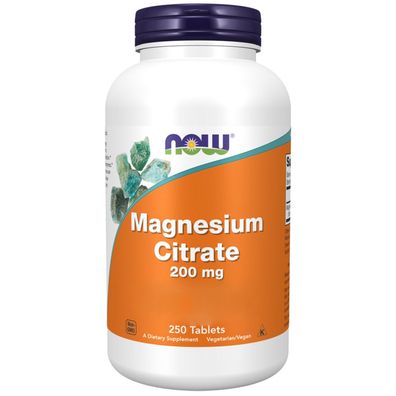 Now Foods, Magnesium Citrate, 200mg, 250 Veg. Tabletten