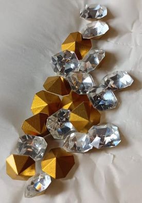 Swarovski® Fancy Vintage Emerald Cut Square Crystal Gold Foiled 10mm