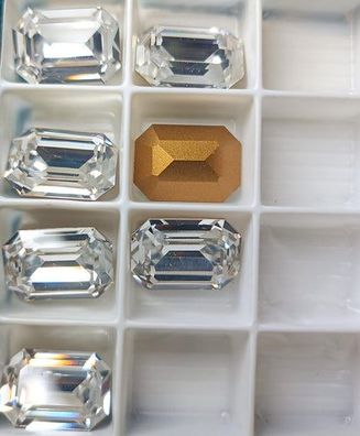 Swarovski® Fancy Vintage Octagon Crystal Gold Foiled 18x13mm