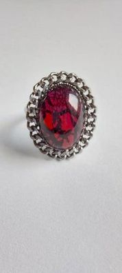 9928 Vintage Ring made with Swarovski Kristallen 25x20mm