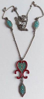 6970 Vintage Enamel Necklace 68cm