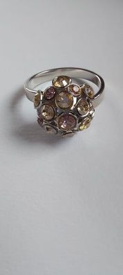 9896 Vintage Ring made with Swarovski Kristallen 12mm