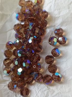 Swarovski® Beads Facet Vintage Light Colorado Topaz Dark Aurore Boreale 8mm
