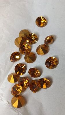 Swarovski® Chaton Vintage Topaz Gold Foiled SS48