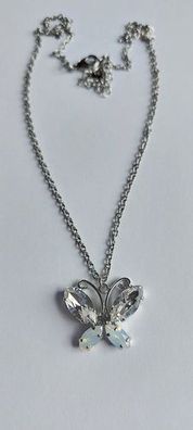 6957 Vintage Butterfly Necklace mit Swarovski Crystal 38cm