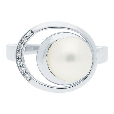 JuwelmaLux Ring 333/000 (8 Karat) Weißgold mit Süßwasserperle JL30-07-10...