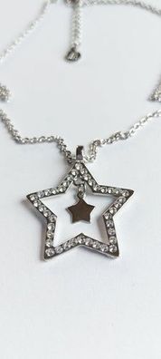 6943 Vintage Star Necklace mit Swarovski Crystals 38cm