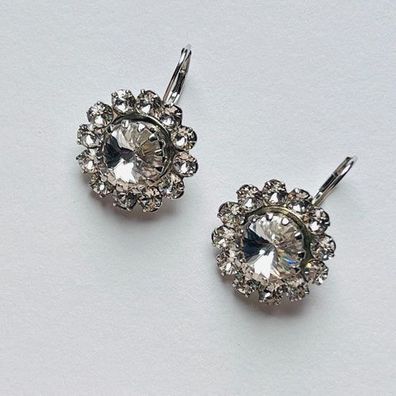 3983 Vintage Earring mit Swarovski Crystals 30mm