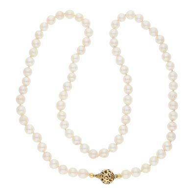 JuwelmaLux Perlenkette 585/000 (14 Karat) Gelbgold mit Akoya Zuchtperle ...
