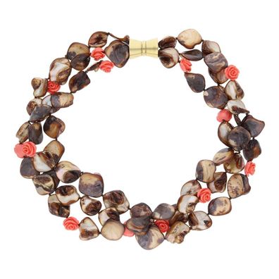 JuwelmaLux Rose Halskette Metall vergoldet mit Perlmutt JL47-05-0185 - ...