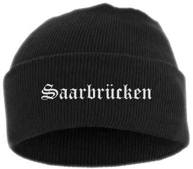 Saarbrücken Umschlagmütze - Altdeutsch - Bestickt - Mütze mit breitem ...