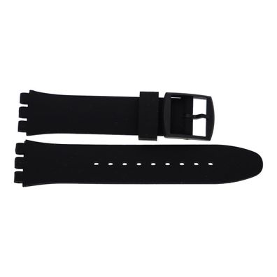 JuwelmaLux Uhrband Silikon für Swatch schwarz JL28-10-0117 - Bandanstoß: ...