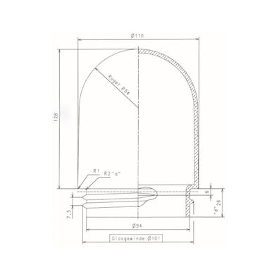 BEGA Ersatzglas opal sym direkt Glas 1100232741