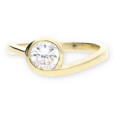 JuwelmaLux Ring 333/000 (8 Karat) Gelbgold mit synthetischem Zirkonia ...