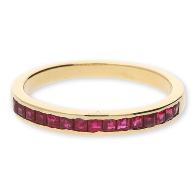 JuwelmaLux Ring 750/000 (18 Karat) Gold mit Rubin JL30-07-0178 - Größe: 63