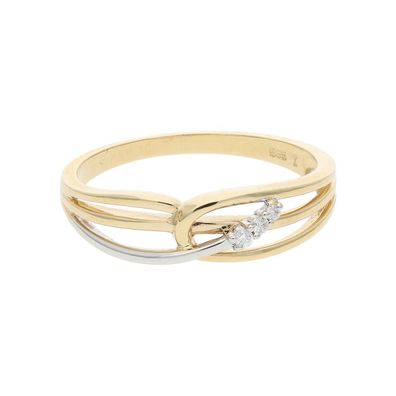 JuwelmaLux Ring 585/000 (14 Karat) Gold und Weißgold mit Brillanten ...