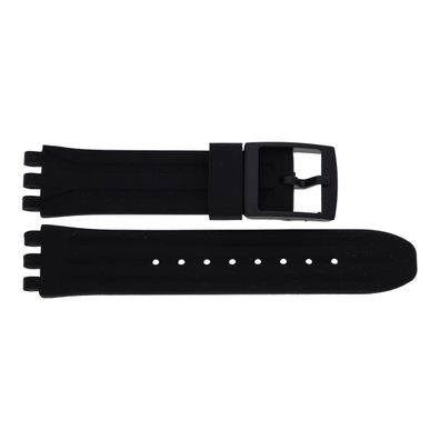 JuwelmaLux Uhrband Silikon für Swatch schwarz JL28-10-0119 - Bandanstoß: ...