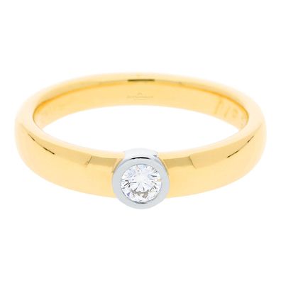 JuwelmaLux Ring 750/000 (18 Karat) Gold mit Platin 950/000 und Brillant ...