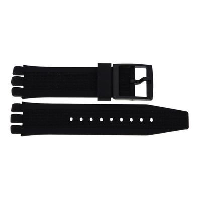 JuwelmaLux Uhrband Silikon für Swatch schwarz JL28-10-0118 - Bandanstoß: ...