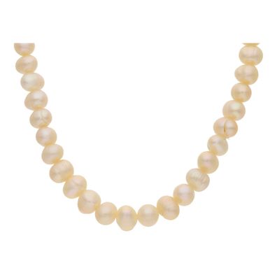 JuwelmaLux Perlenkette mit Edelstahl Verschluss Süßwasser Zuchtperlen ...