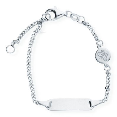 JuwelmaLux ID-Armband 925/000 Sterling Silber Schmetterling JL18-03-0260...