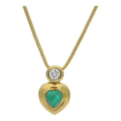 JuwelmaLux Collier 585/000 Gold mit Smaragd und Brillant JL30-05-2936 - ...