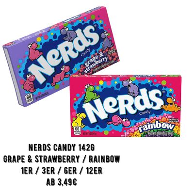 NERDS CANDY Grape & Strawberry / Rainbow 142g Original aus USA 1 - 12er Pack