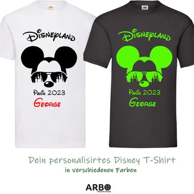 Disneyland Mickey Mouse Personalisiertes T-Shirt 2023 Urlaub Paris - DEIN NAME