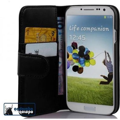Cadorabo Hülle für Samsung Galaxy S4 in KAVIAR Schwarz Handyhülle aus glattem ...