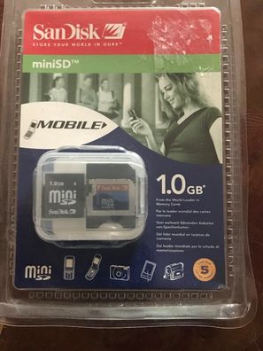 NEU: 1 GB SanDis miniSD inkl. Adapter miniSecure Digital 1GB mini SD SDSDM-1024