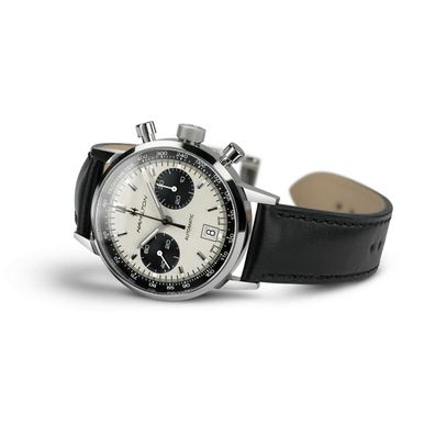 Hamilton Herren Uhr H38416711 Intra-Matic Automatik, Chrono, Leder schwarz mit schwar