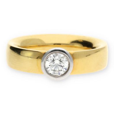 JuwelmaLux Ring 750/000 (18 Karat) Gelbgold Bicolor mit Brillant JL30-07...