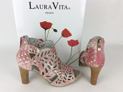 Laura Vita Damen Sandale rose, 7 cm Absatz, Reißverschluß an der Ferse ...
