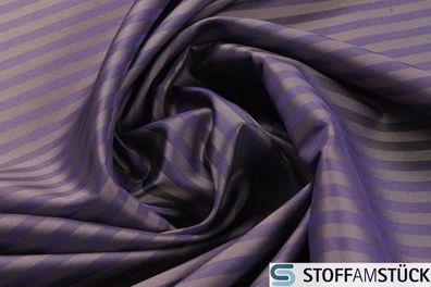 Stoff Polyester Taft Streifen grau lila breit JAB Anstoetz 9-7689-083