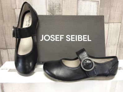 Josef Seibel Damen Ballerina schwarz mit Zierschnalle - EU-Schuhgröße: 37