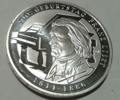 10 euro 2011 Deutschland Franz Liszt 10 euro 2011 Liszt 625er Silber