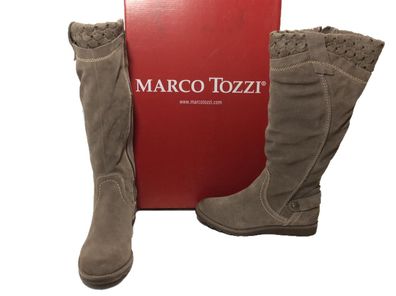 Marco Tozzi Damen Langschaftstiefel taupe - EU-Schuhgröße: 38